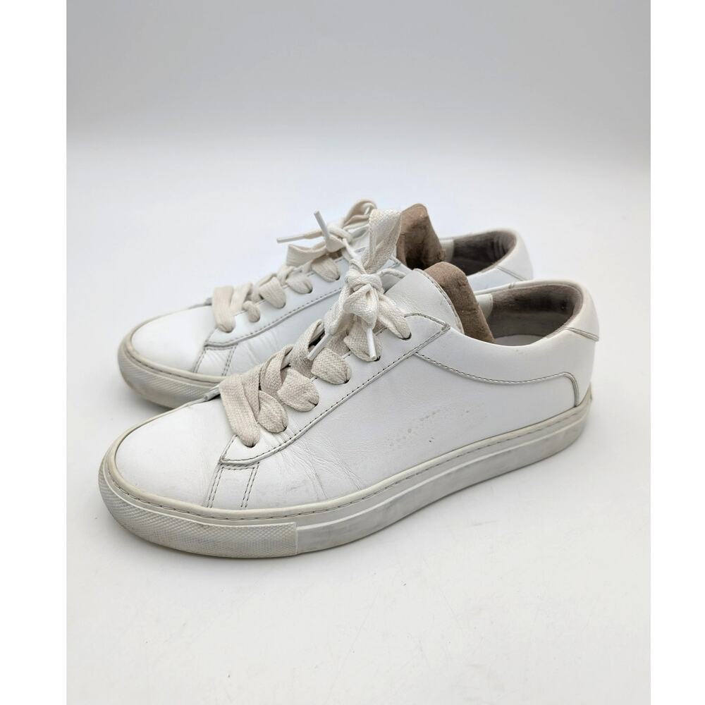 Koio Capri Leather Sneaker Women's Lace Up Triple White Size US7 EU37